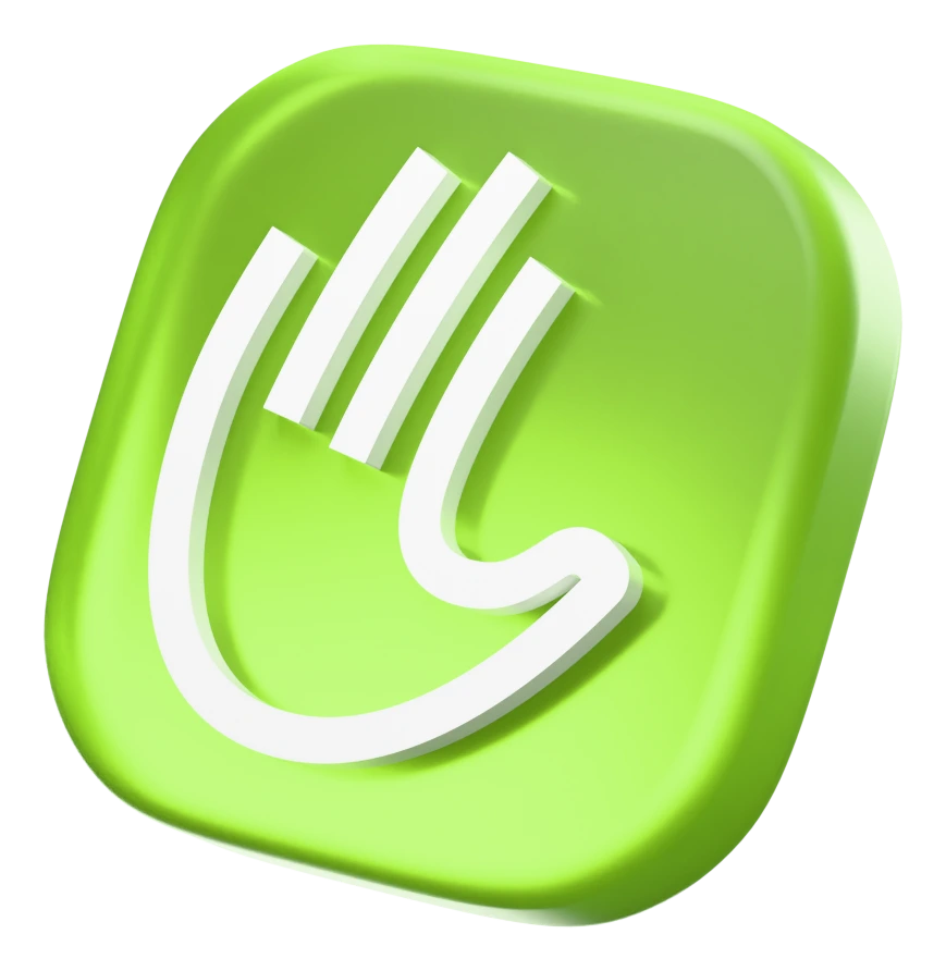 The Lansy icon in lime frosted glass